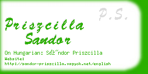 priszcilla sandor business card